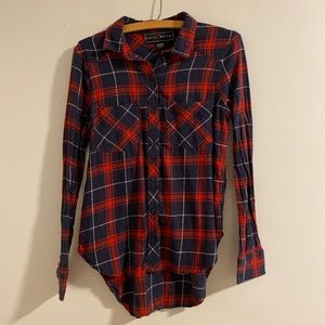 Blue & Red Plaid Long Sleeve Shirt